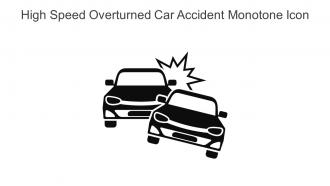 High Speed Overturned Car Accident Monotone Icon In Powerpoint Pptx Png And Editable Eps Format