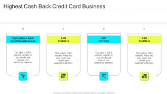 Highest Cash Back Credit Card Business In Powerpoint And Google Slides Cpb