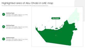 Highlighted Area Of Abu Dhabi In UAE Map