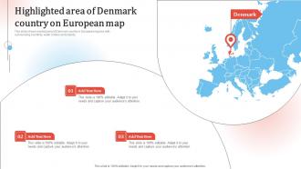 Highlighted Area Of Denmark Country On European Map