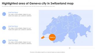 Highlighted Area Of Geneva City In Switzerland Map