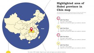 Highlighted Area Of Hubei Province In Chin Map