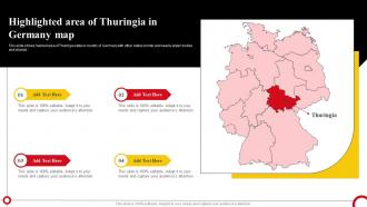 Highlighted Area Of Thuringia In Germany Map
