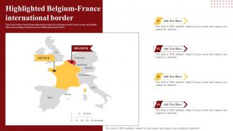 Highlighted Belgium France International Border