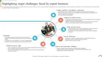 Highlighting Major Challenges Faced By Foreign Trade Business Plan BP SS
