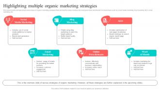 Highlighting Multiple Organic Marketing Strategies New And Effective Guidelines For Cake Shop MKT SS V