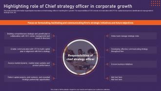 Highlighting Role Of Chief Strategy Officer Potential Initiatives For Upgrading Strategy Ss