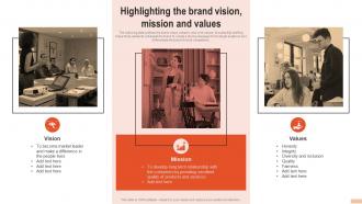 Highlighting The Brand Vision Mission And Values Developing Branding Strategies