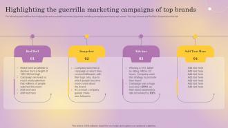 Highlighting The Guerrilla Marketing Campaigns Of Top Distinguishing Business From Market