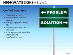 Highway signs style 1 powerpoint presentation slides