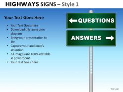 Highway signs style 1 powerpoint presentation slides