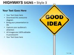 Highway signs style 3 powerpoint presentation slides