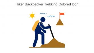 Hiker Backpacker Trekking Colored Icon In Powerpoint Pptx Png And Editable Eps Format