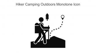 Hiker Camping Outdoors Monotone Icon In Powerpoint Pptx Png And Editable Eps Format