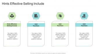 Hints Effective Selling Include In Powerpoint And Google Slides Cpb