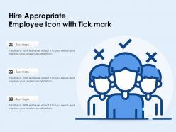 Hire appropriate employee icon with tick mark
