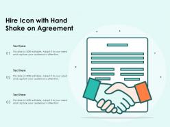 Hire Icon With Hand Shake On Agreement