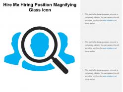 Hire me hiring position magnifying glass icon