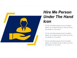 Hire me person under the hand icon