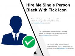 Hire me single person black with tick icon