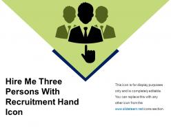 Hire me three persons with recruitment hand icon