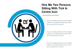 Hire me two persons sitting with tick in centre icon