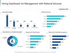 Hiring dashboard for management with referral sources