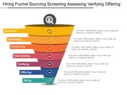 Hiring funnel sourcing screening assessing verifying offering