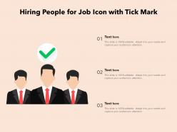Hiring people for job icon with tick mark