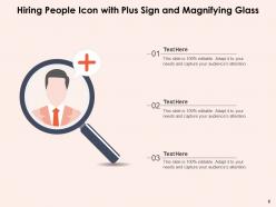 Hiring People Icon Magnifying Glass Candidates Approval Resume Onboarding