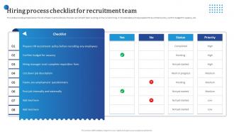 Hiring Process Checklist For Recruitment Team Streamlining HR Recruitment Process