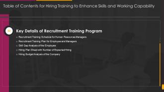 Hiring Training To Enhance Skills And Working Capability Powerpoint Presentation Slides