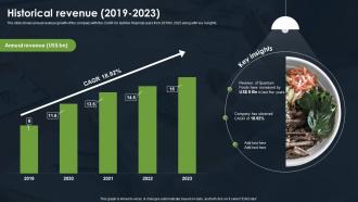 Historical Revenue 2019 2023 Food Company Financial Report