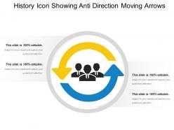 History Icon Showing Anti Direction Moving Arrows