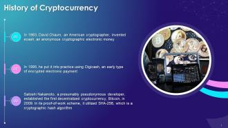 History Of Cryptocurrency Training Ppt