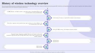 History Of Wireless Technology Overview 1G To 5G Evolution Ppt Portrait