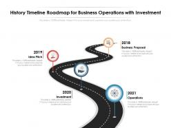 History timeline roadmap for business operations with investment
