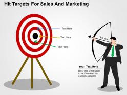 Hit targets for sales and marketing flat powerpoint design