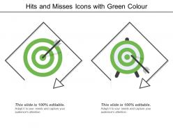 Hits and misses icons with green colour