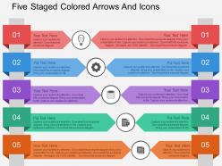 Hj five staged colored arrows and icons flat powerpoint design