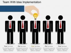 Hj team with idea implementation flat powerpoint design