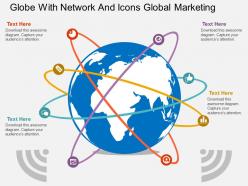 Hk globe with network and icons global marketing flat powerpoint design