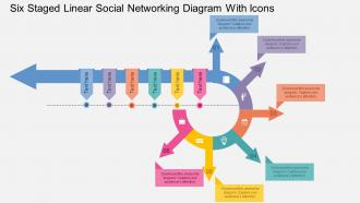 Hk six staged linear social networking diagram with icons flat powerpoint design