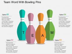 Hk team word with bowling pins flat powerpoint design
