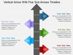 Hk vertical arrow with five sub arrows timeline powerpoint template