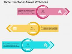 Hl three directional arrows with icons flat powerpoint design