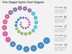 Hm five staged spiral chart diagram flat powerpoint design