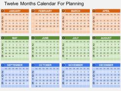 Hm twelve months calendar for planning flat powerpoint design