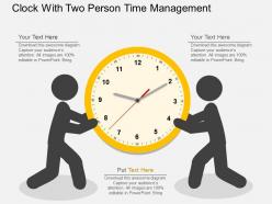 Hn clock with two person time management flat powerpoint design