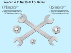 Ho wrench with nut bolts for repair powerpoint template